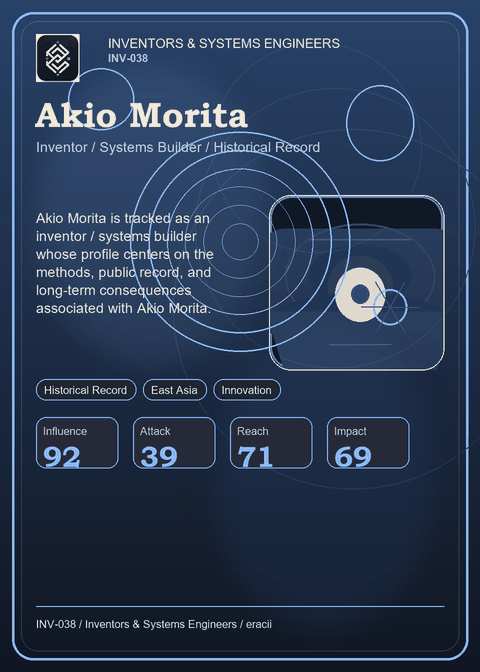 Akio Morita individual eracii card front.