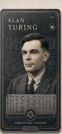 Alan Turing individual eracii card front.
