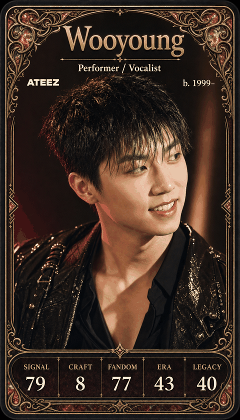 Wooyoung individual eracii card front.