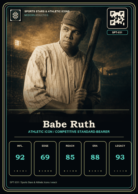 Babe Ruth individual eracii card front.