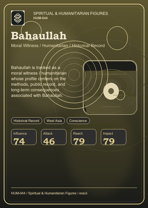 Bahaullah individual eracii card front.