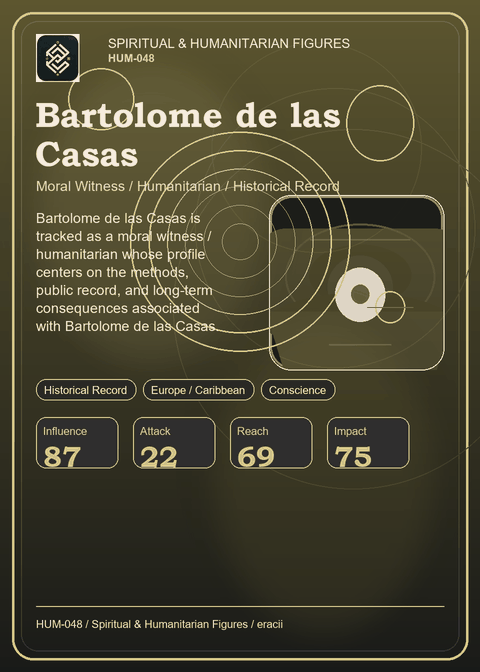 Bartolome de las Casas individual eracii card front.