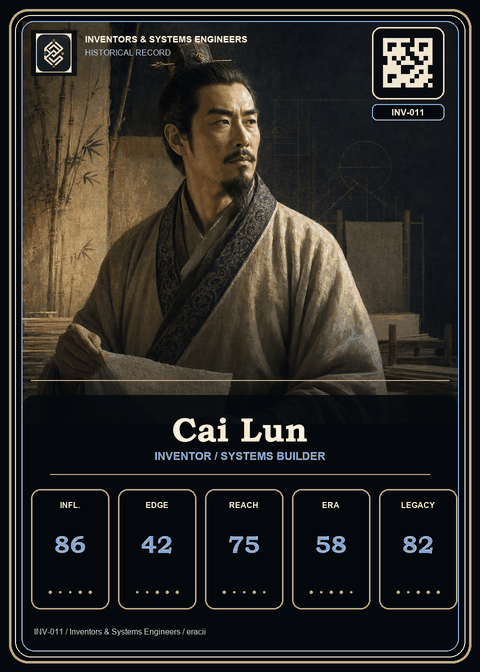 Cai Lun individual eracii card front.