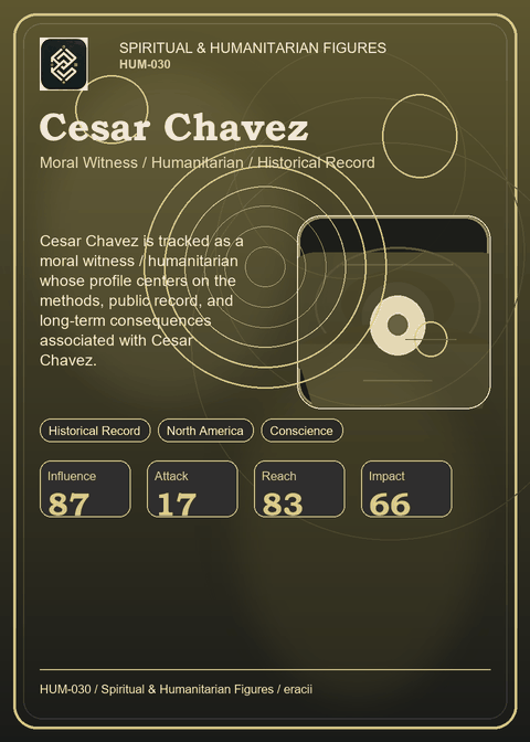 Cesar Chavez individual eracii card front.