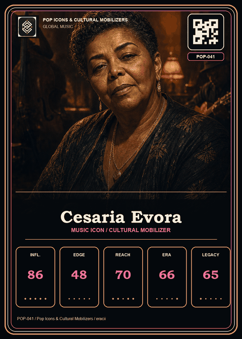 Cesaria Evora individual eracii card front.