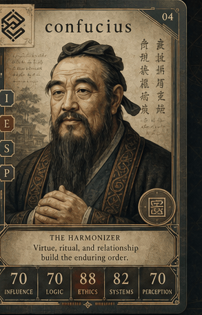 Confucius individual eracii card front.
