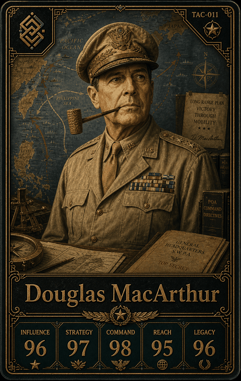 Douglas MacArthur individual eracii card front.