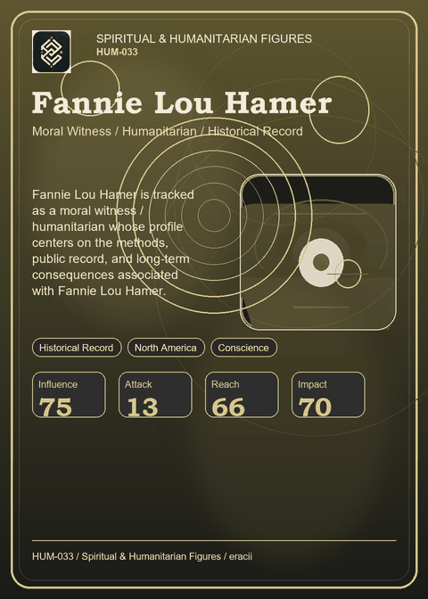 Fannie Lou Hamer individual eracii card front.
