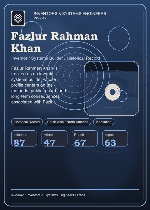 Fazlur Rahman Khan individual eracii card front.
