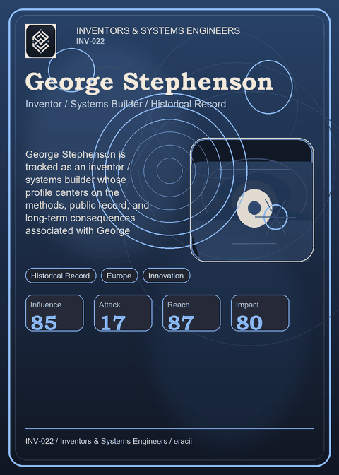 George Stephenson individual eracii card front.