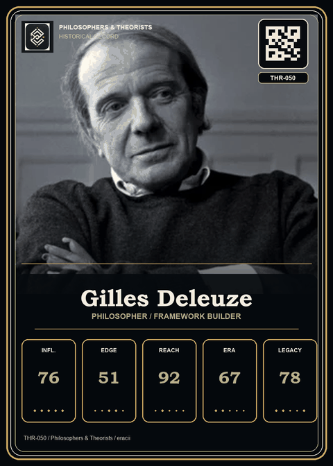 Gilles Deleuze individual eracii card front.