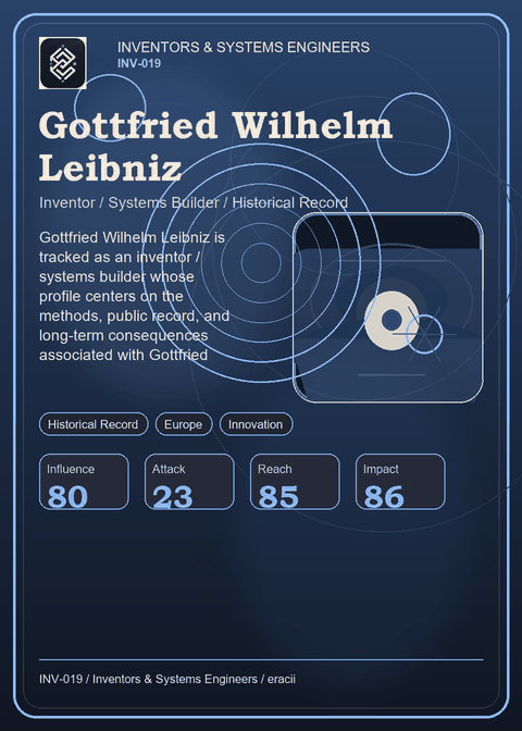 Gottfried Wilhelm Leibniz individual eracii card front.