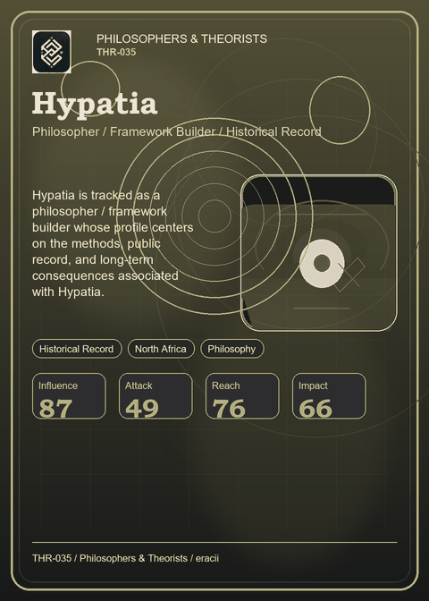 Hypatia individual eracii card front.