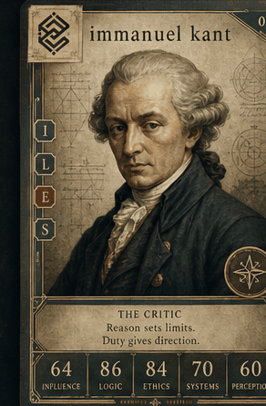 Immanuel Kant individual eracii card front.