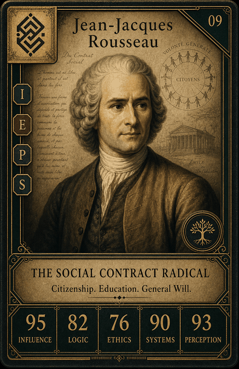 Jean-Jacques Rousseau individual eracii card front.
