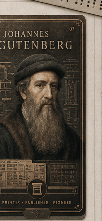 Johannes Gutenberg individual eracii card front.