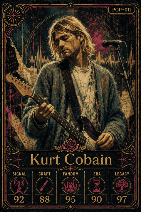 Kurt Cobain individual eracii card front.