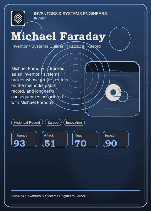 Michael Faraday individual eracii card front.