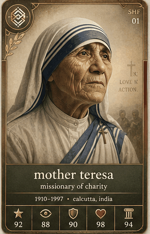 Mother Teresa card preview.