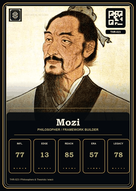 Mozi individual eracii card front.