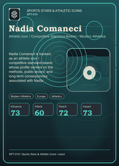 Nadia Comaneci individual eracii card front.