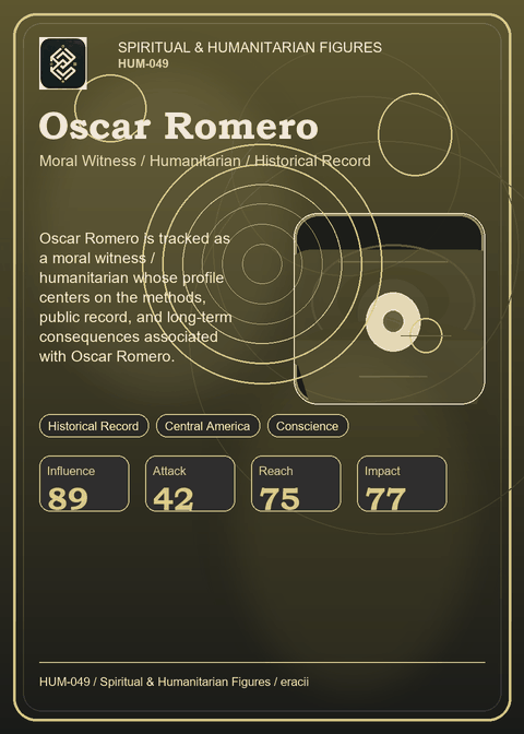 Oscar Romero individual eracii card front.