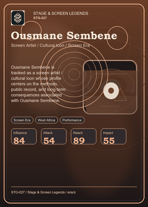 Ousmane Sembene individual eracii card front.