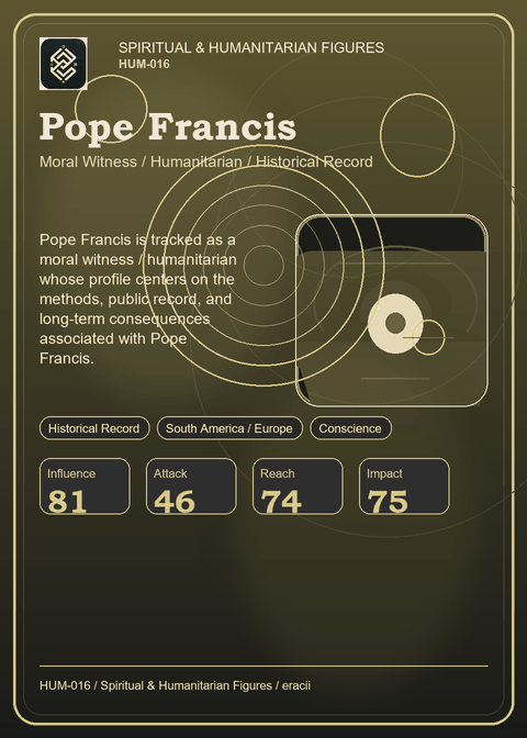 Pope Francis individual eracii card front.