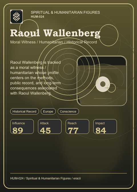 Raoul Wallenberg individual eracii card front.