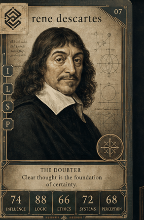 Rene Descartes individual eracii card front.