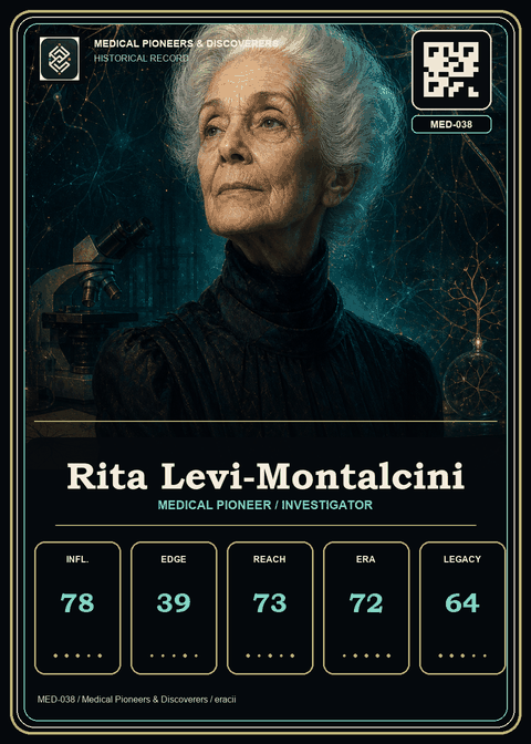 Rita Levi-Montalcini individual eracii card front.