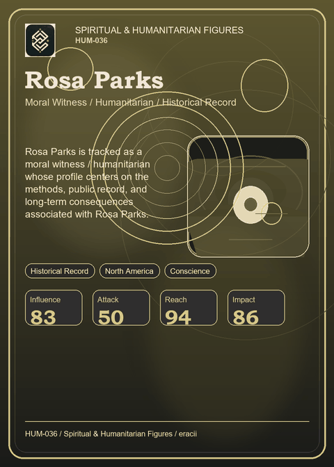 Rosa Parks individual eracii card front.