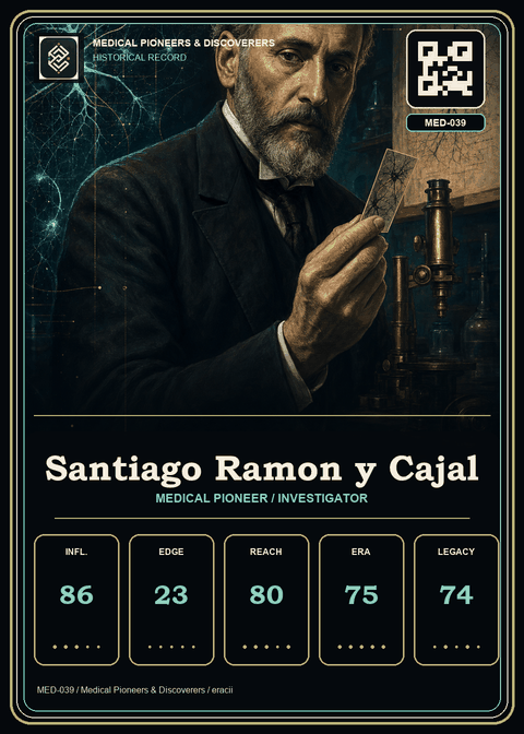 Santiago Ramon y Cajal individual eracii card front.
