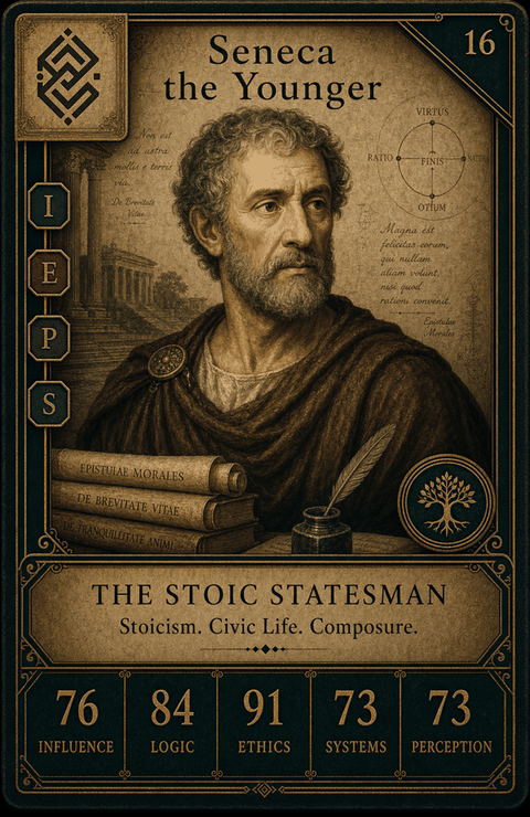 Seneca the Younger individual eracii card front.