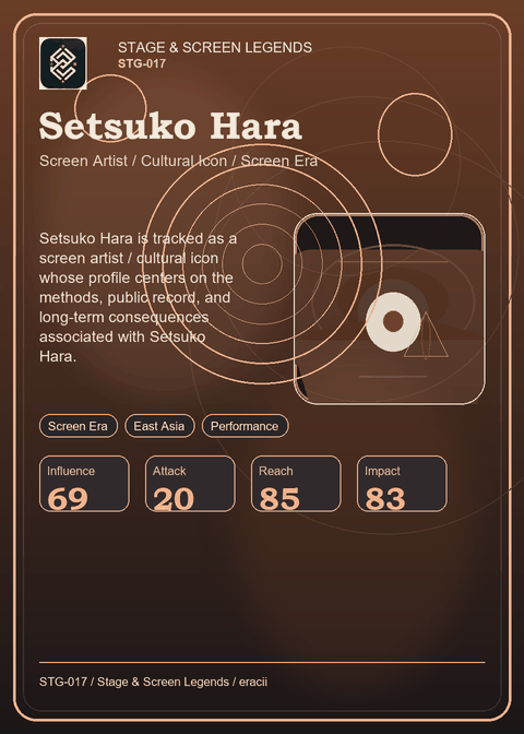 Setsuko Hara individual eracii card front.