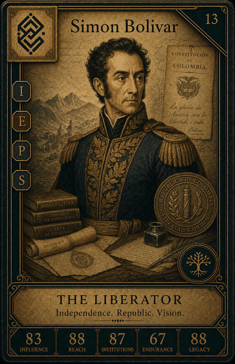 Simon Bolivar individual eracii card front.