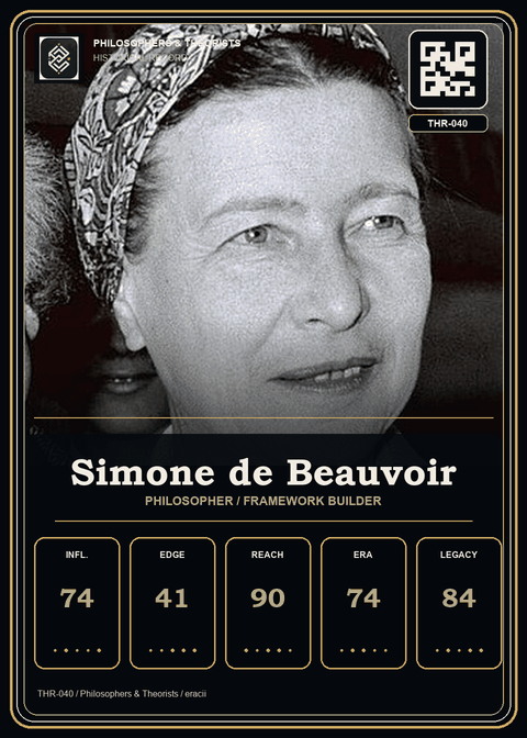 Simone de Beauvoir individual eracii card front.