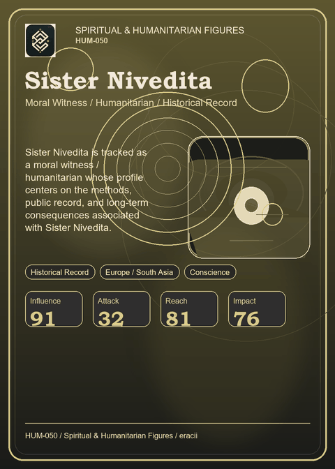 Sister Nivedita individual eracii card front.