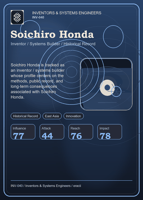 Soichiro Honda individual eracii card front.