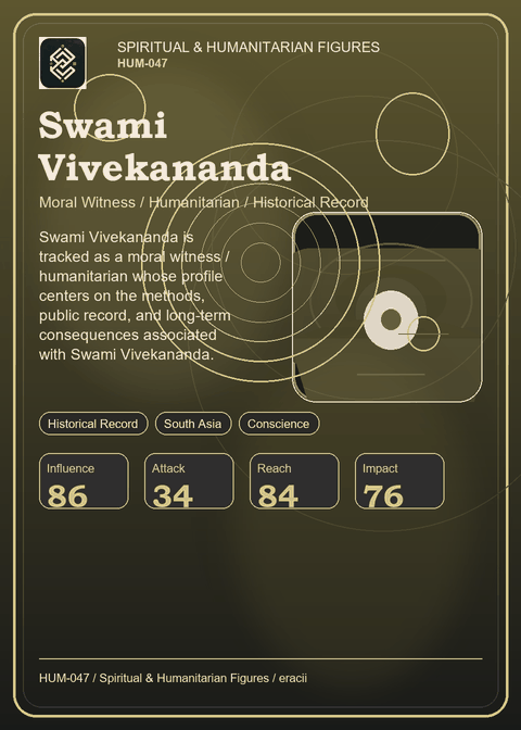 Swami Vivekananda individual eracii card front.