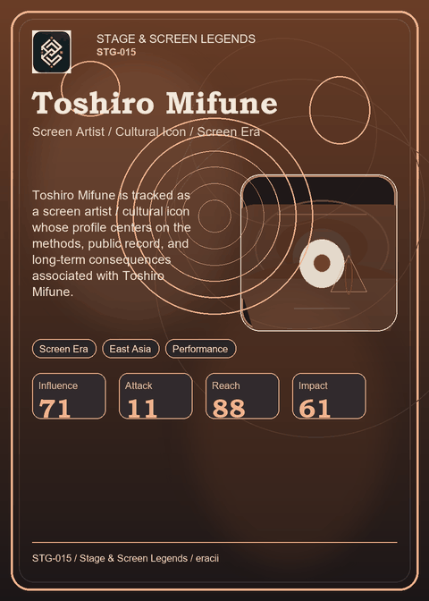 Toshiro Mifune individual eracii card front.