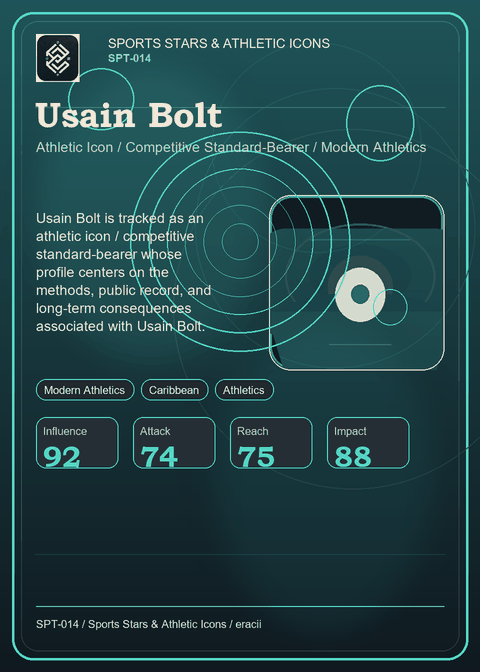 Usain Bolt individual eracii card front.