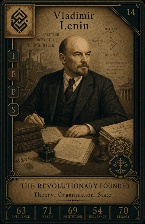 Vladimir Lenin individual eracii card front.